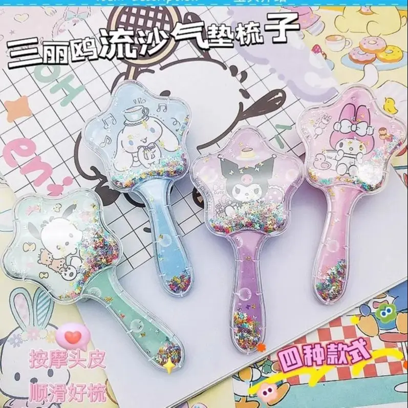 Kawaii Sanrio Airbag Comb Cartoon Cute Melody Cinnamoroll Girl Air Cushion Comb Portable Shake Girl Hair Comb