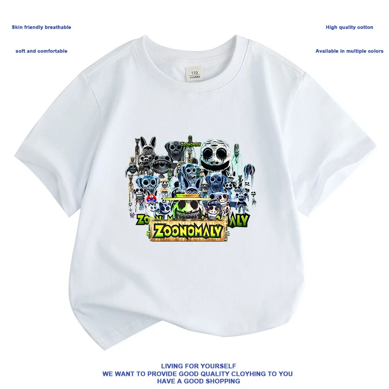 

2024 New Anime Game Game Zoonomaly Summer Cotton Loose Comfortable Kids T-shirt Cosplay Clothes Boy Girl Birthday Gift Clothing