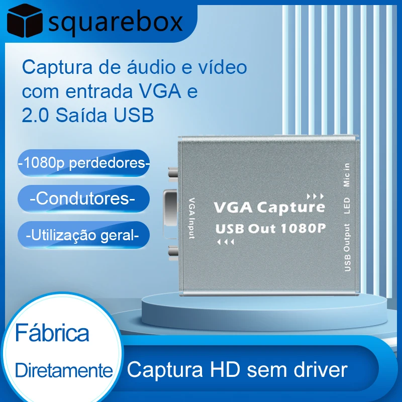 vga-ミニビデオキャプチャ用のusbアダプター1080pvga入力usbおよびvga信号伝送デバイスポータブル録音ボックス