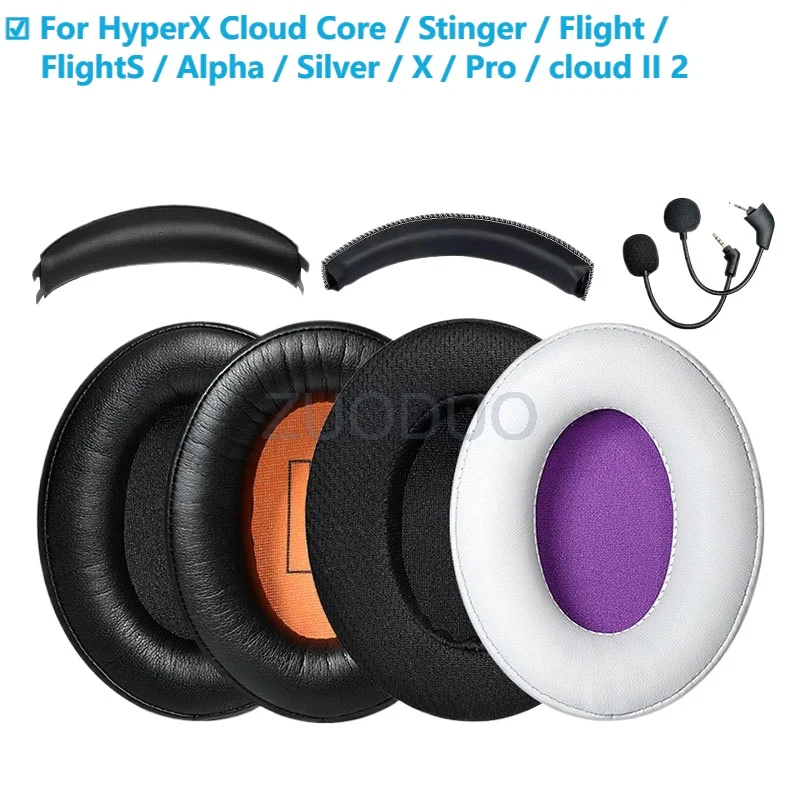 

Ear Pads For HyperX Cloud Core / Stinger / Flight / Alpha / Silver / X / Pro / cloud II 2 Gaming Headset Headband Covers