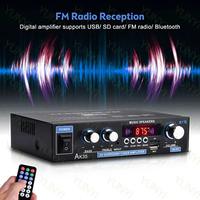AK35 Bluetooth Digital Amplifiers 2 Channel HiFi Stereo AMP FM USB Remote Control for Home Car Karaoke Sound Amplifier EU Plug
