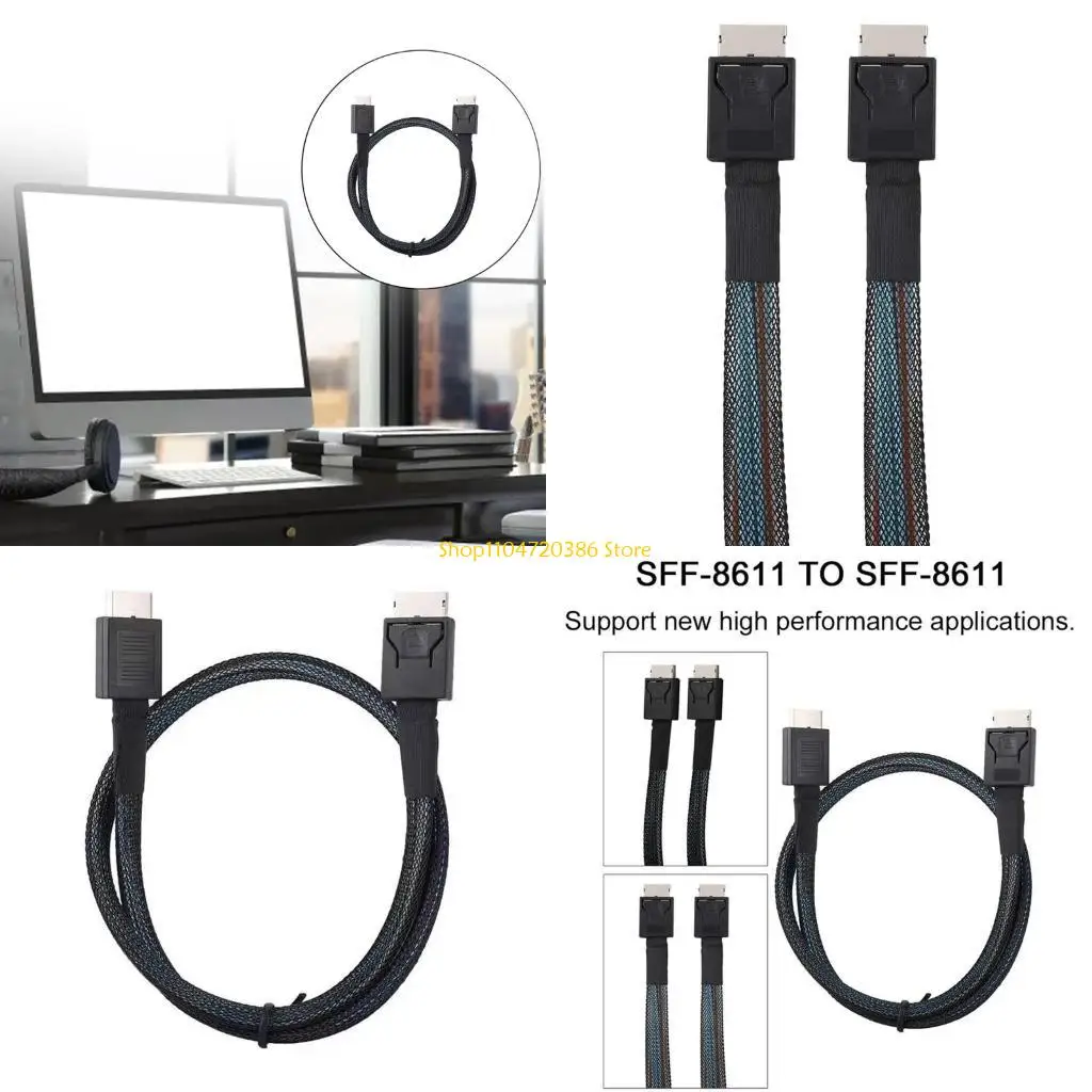 K0EA OCuLink SFF-8611 Male to SFF-8611 Male Connector Array Card Cable 50cm for Data