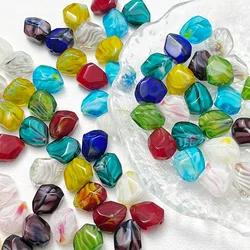 10Pcs 9x13MM Irregular Stone Shape Gradien Painting Lampwork Glass Beads For Jewelry Making Diy Bracelet Earrings Accessories
