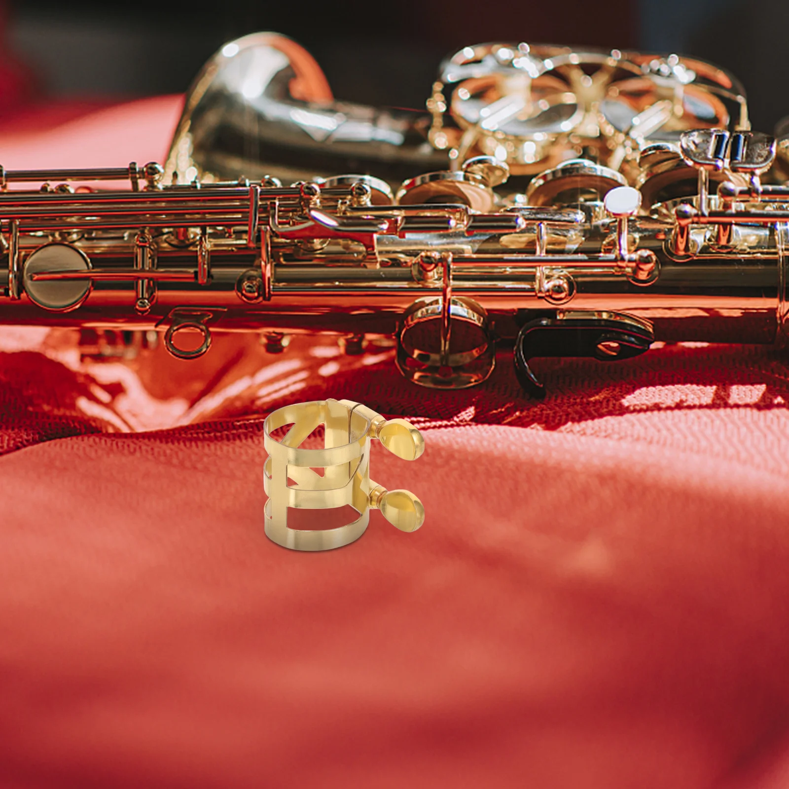 

Alto Sax Ligature Saxophone Clip Adjustable Copper Reed Clip Fastener Saxophone Parts Sax Accessories Clarinet Ligature