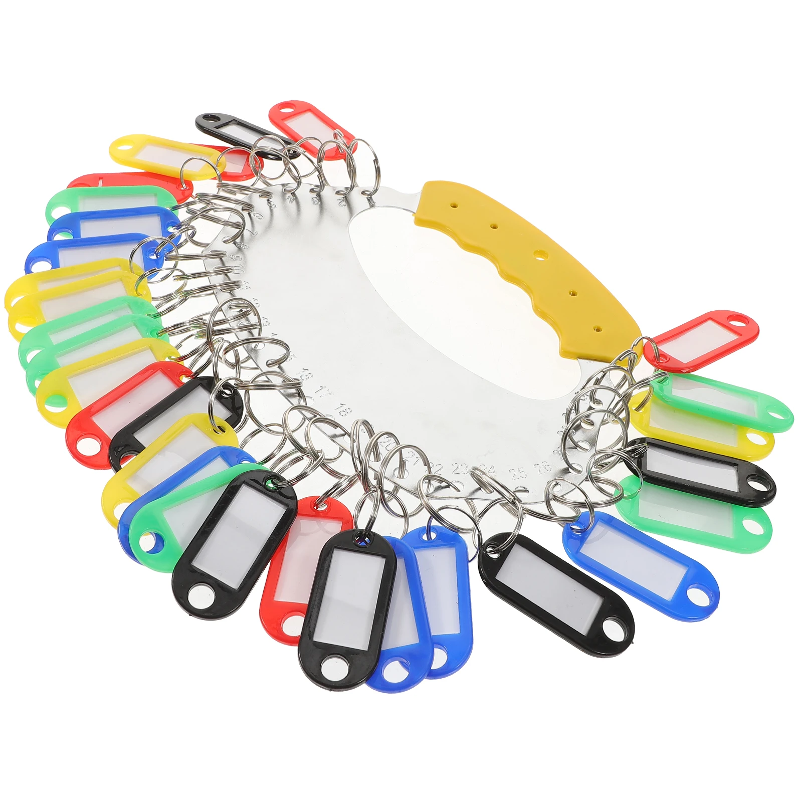 

1 set Warehouse Key Management Disk Iron Plastic Keys Organizer Tray Label Chain for Shop Home Dorm Storage Plate Tag