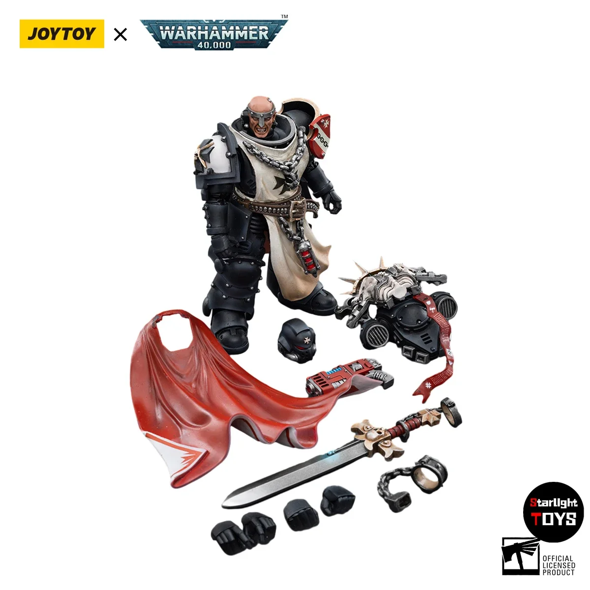 

【24 Hours Delivery】JOYTOY Warhammer 40K Black Templars Marshal Baldeckrath Model Toy 1/18