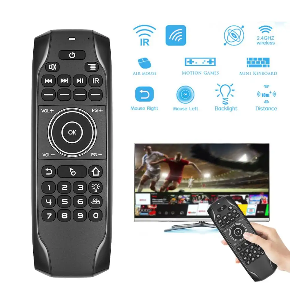 Newest G7BTS Backlit Bluetooth Air Mouse Gyroscope Wireless Air Mouse with IR Learning Smart TV box Remote Control with keyboard