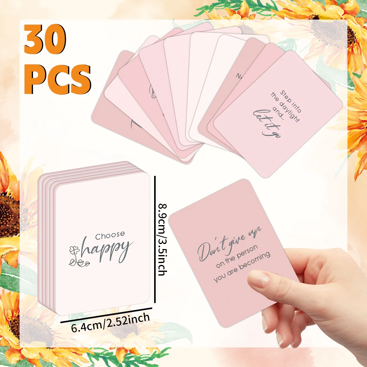 30 biglietti con citazione motivazionale ispiratrice per regali di compleanno, forniture per ufficio, prodotti per la stampa, accessori per fiori aziendali