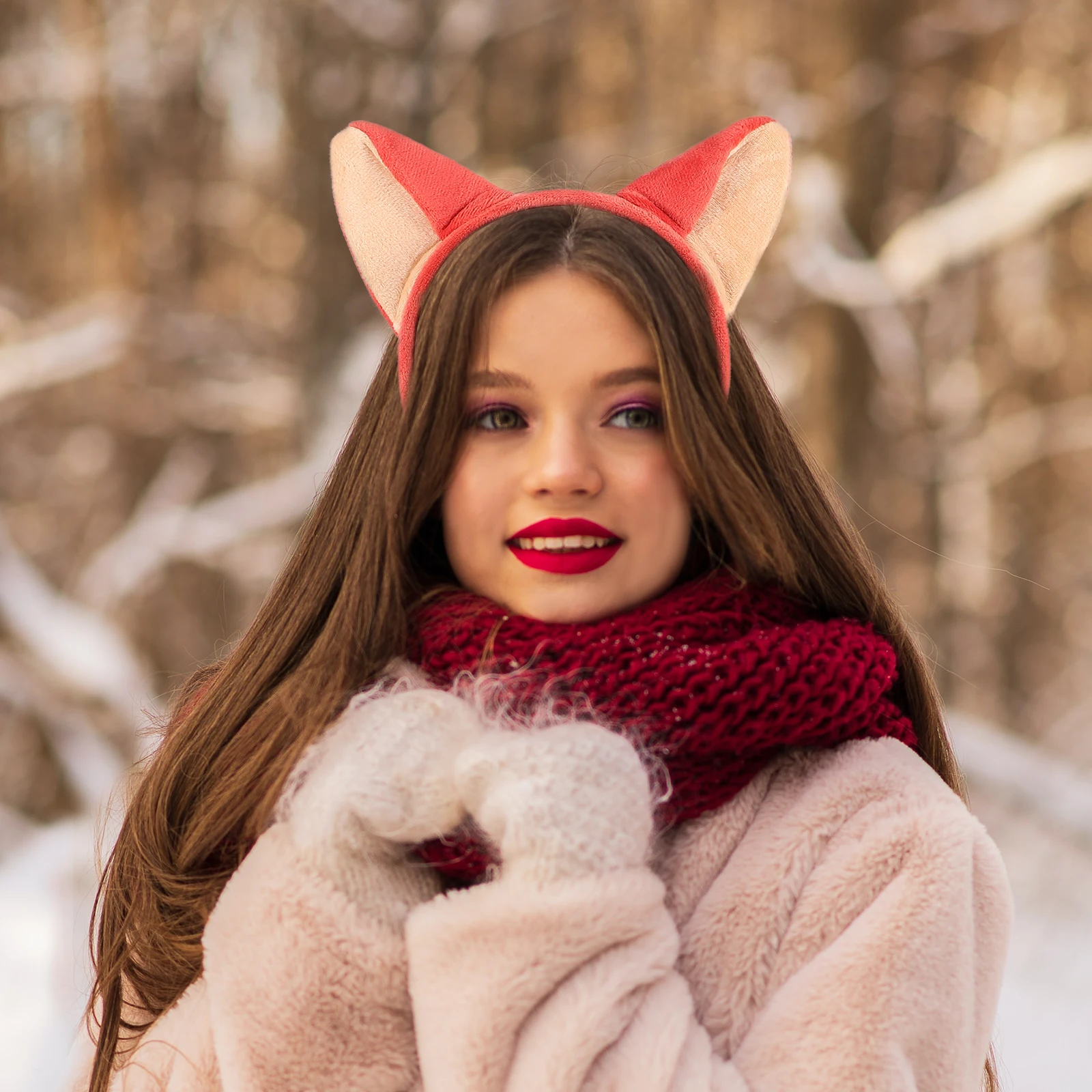 

5pcs Fox Ears Headband Kids Girls Decorate Fabric Animal Costume Hair Hoop Foxes Ear Party Headdress Hairstyling Tools Birthday