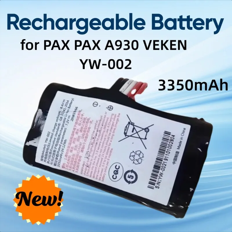 

7.2V 3350mah for PAX PAX A930 VEKEN YW-002/003 Rechargeable Battery