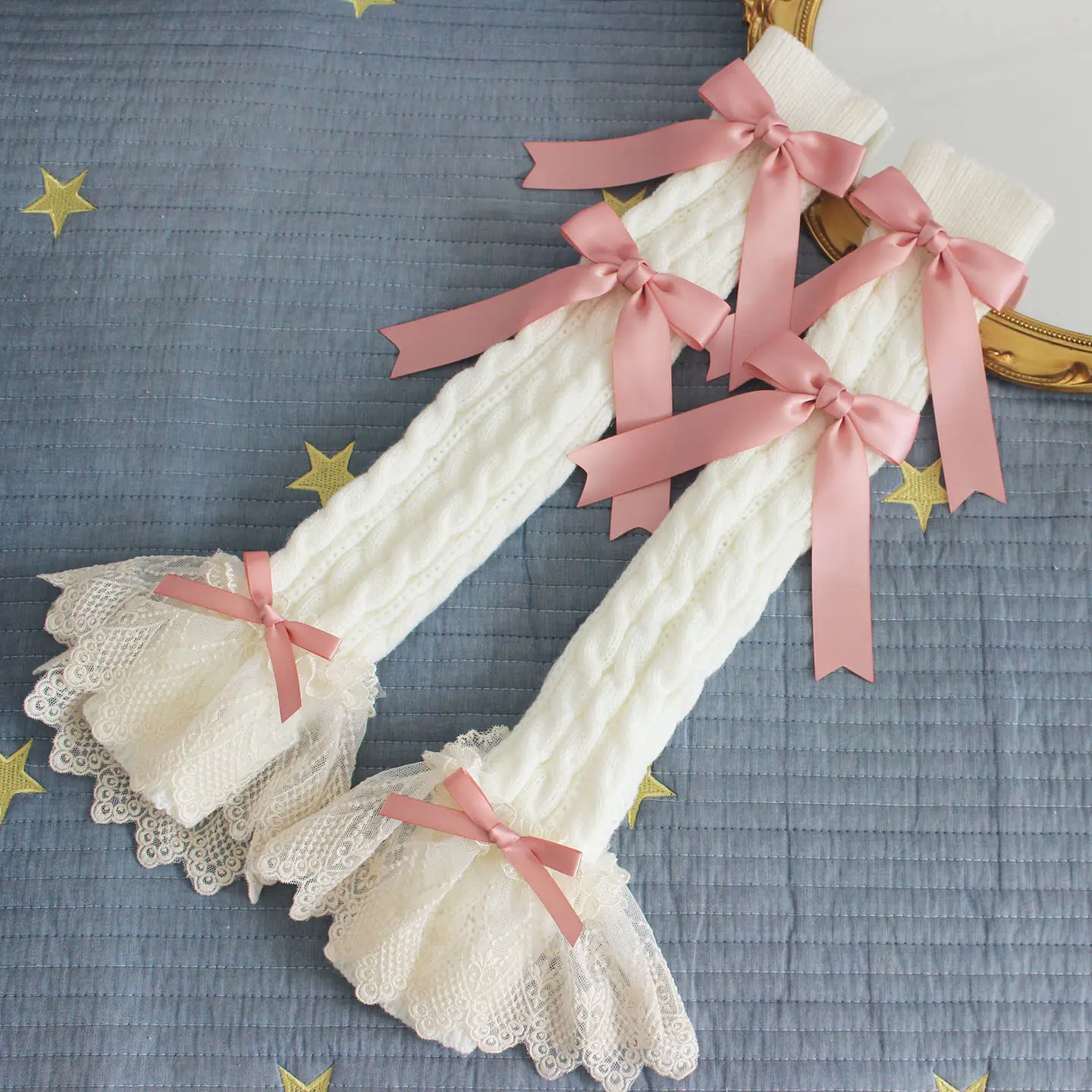 

Зимняя теплая Лолита с длинными рукавами, мягкая Лолита для девочек, с длинным рукавом и бантом, балетная шерсть, накладные рукава для женщин