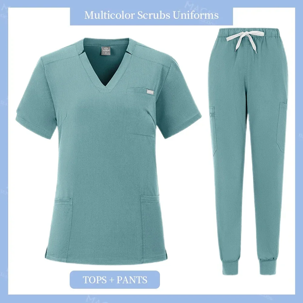 Scrub per chirurgo dentale Set per lavare le mani diviso Elastico ad asciugatura rapida Uniforme da infermiera ospedaliera Uniformi mediche Accessori per infermiere