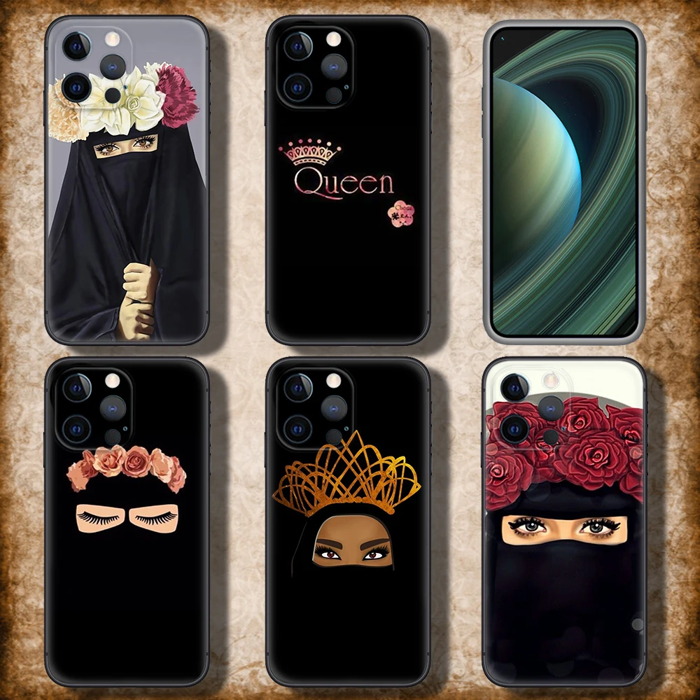 C86 Muslim Islamic Gril Eyes Luxury Soft Case for Redmi Note 11 11S 10 10T 10 Pro Max 10S 9T 9 9S 8 8T 7 Xiaomi Mi 11 11I 12 12X