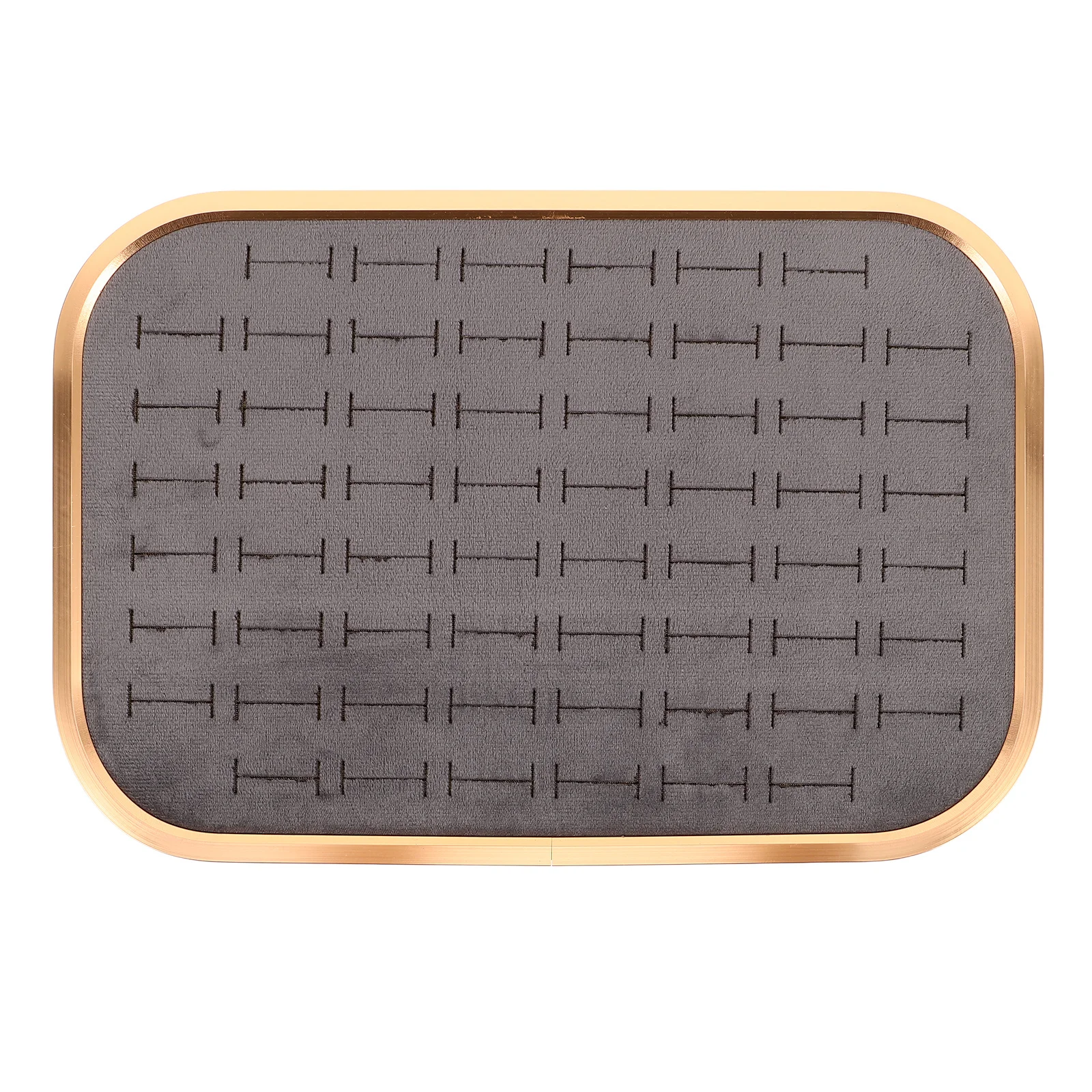 

Jewelry Storage Tray Ring Organizer 60 Slots Round Corner Rectangular Metal Frame For Necklace Pendant Earring Display