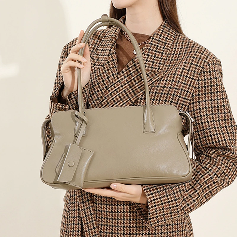 

Toptrends 3 Layers Genuine Leather Tote Shoulder Bags For Women 2025 Luxury Designer Commuting Satchel Office Ladies Handbags