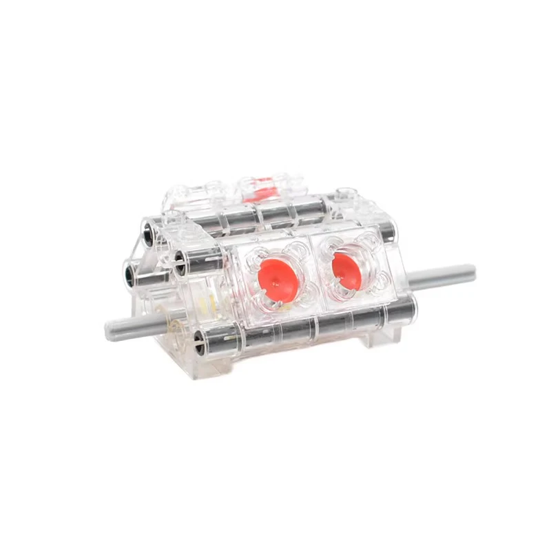 Simulatie V4 Motor Dynamisch Model Pneumatische Cilinder Technologie Bouwsteen Onderdelen Assemblage Educatieve Baksteen Auto Accessoires