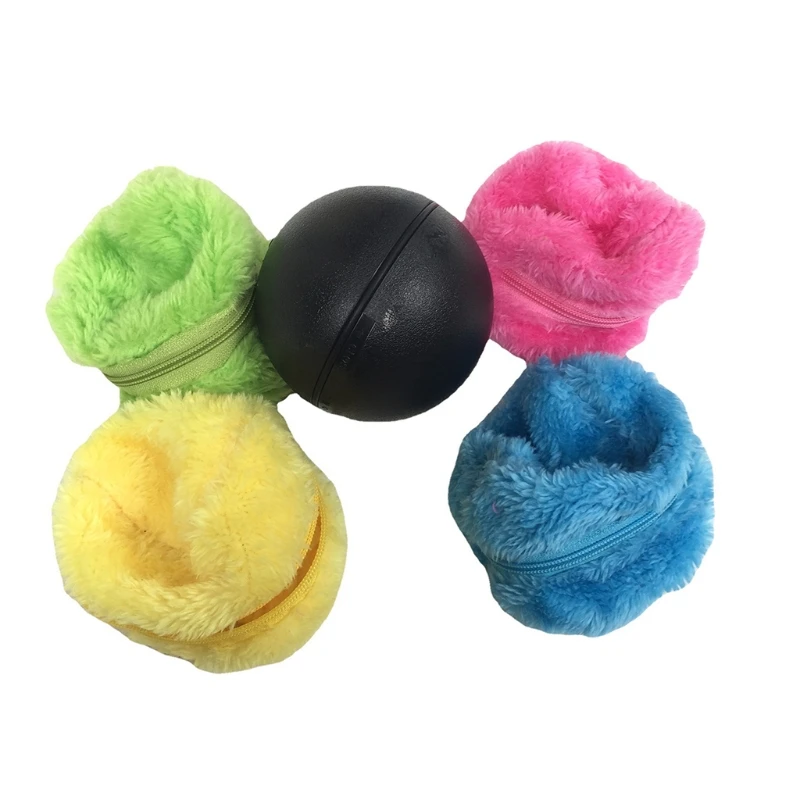 5 Pcs/Set Rolling Ball Battery Powered Electric Automatic Roller Balls with 4pcs Plush Ball Cover Drop shipping