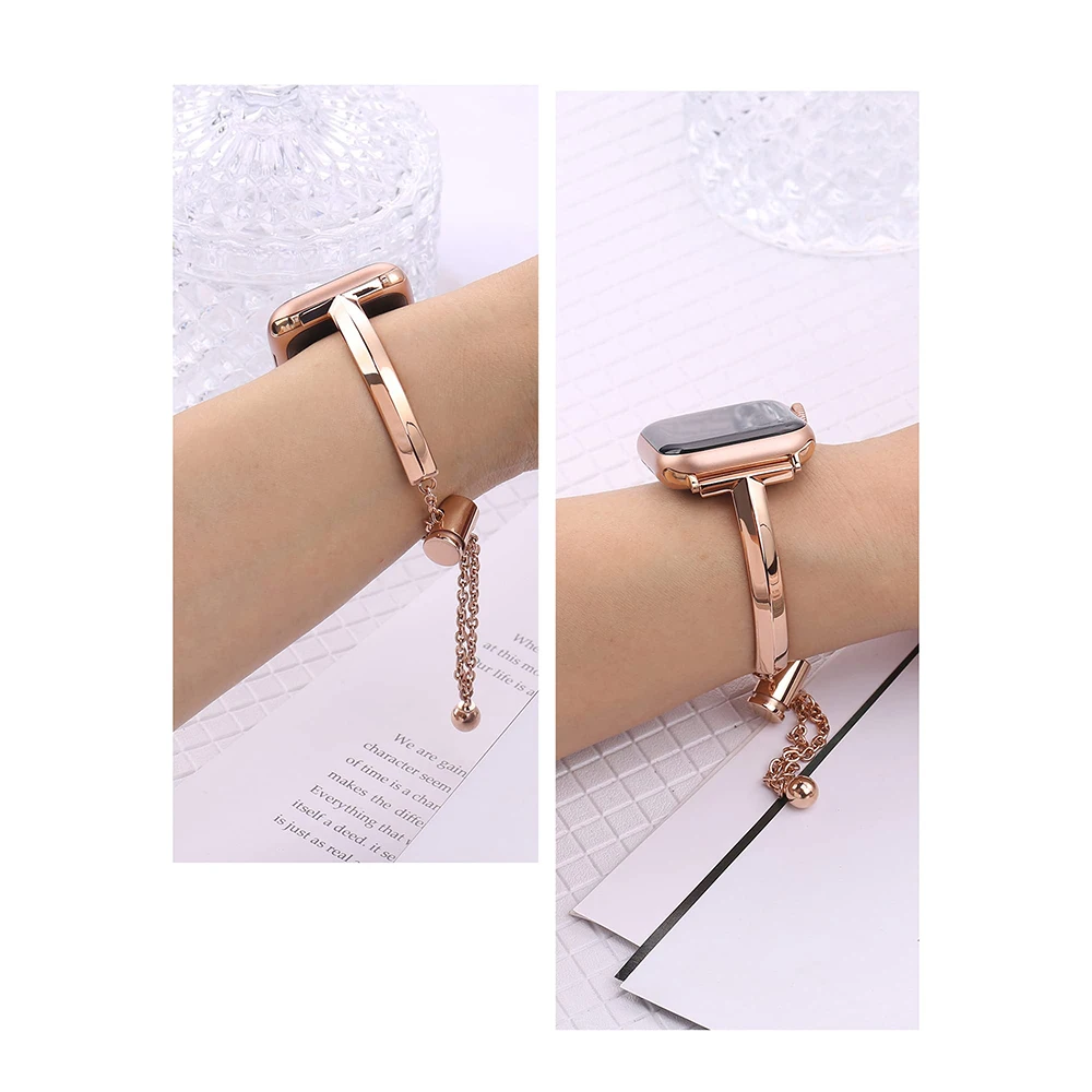 Stainless Steel Link Bracelet for Apple Watch Band 6 7 8 SE 40mm 44mm 45mm 41mm 49mm Women Slim Strap for iWatch 5 4 Accessories