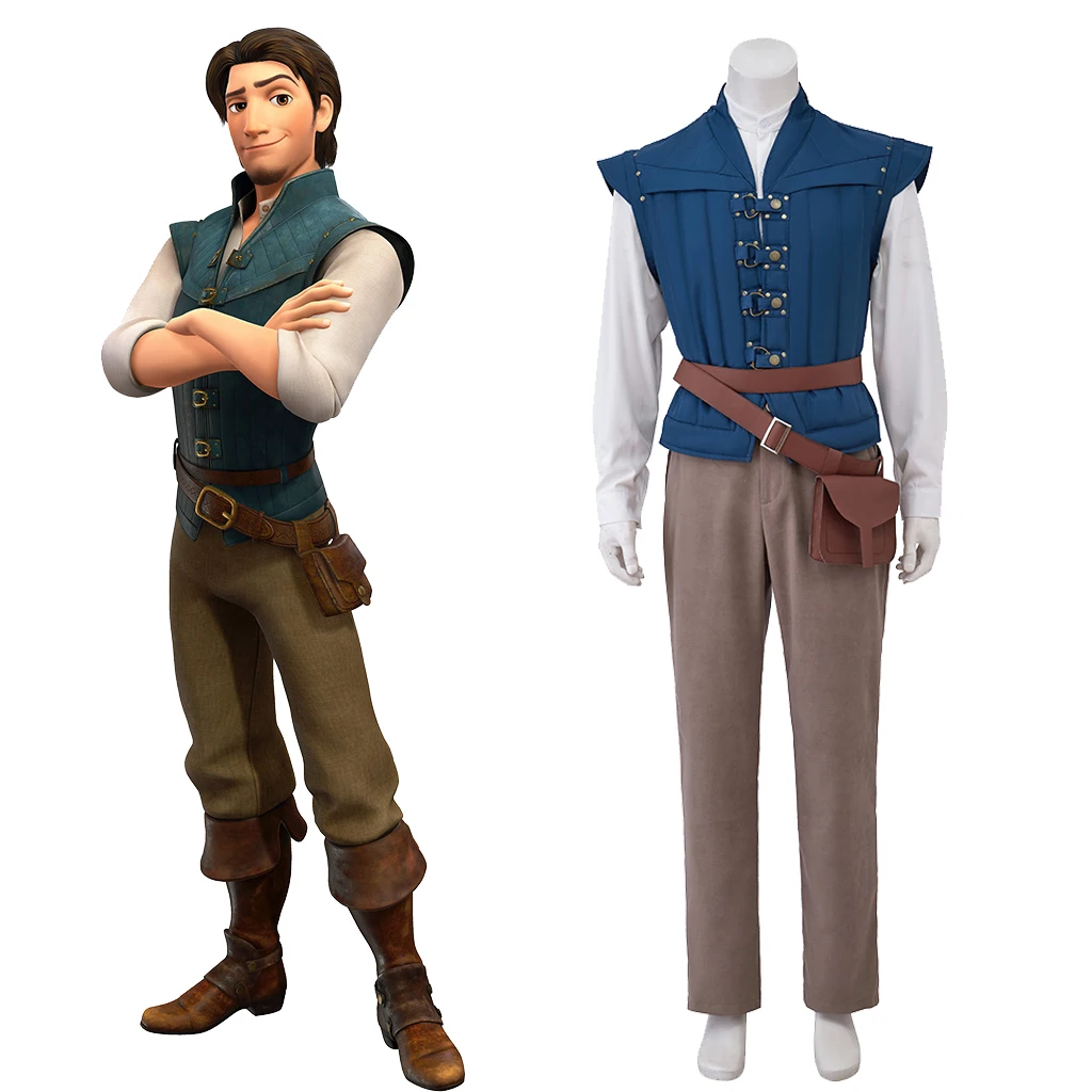 Flynn Rider Cosplay Costume Flynn Rider Knight Suit Uniform Outfits Medieval Men's Workwear Halloween Carnival Suit