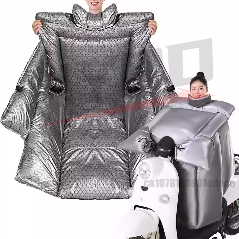 

2025 New Motorcycle Windproof Cover Winter Plush Thickened Double Sided Waterproof PU Leather