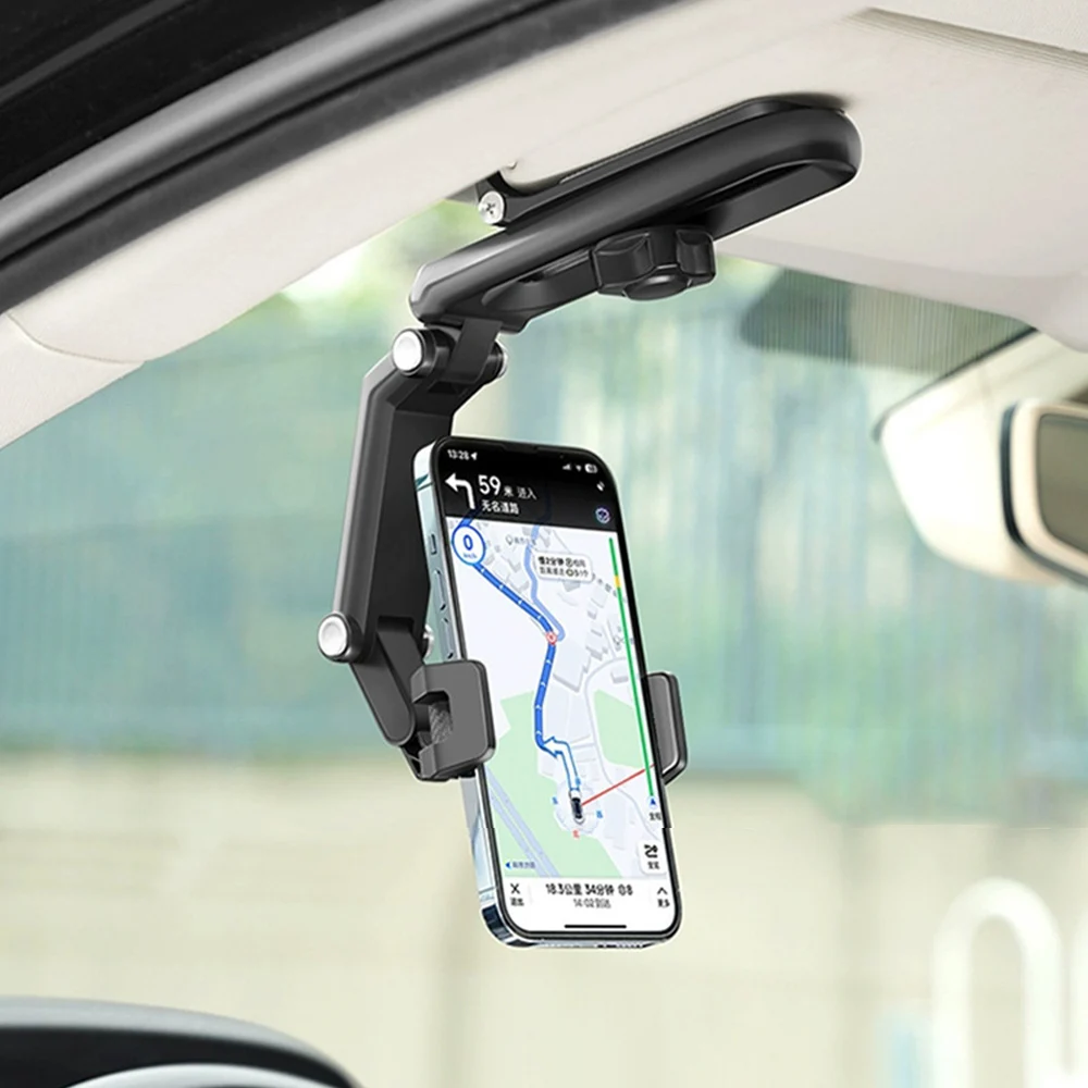 Multifunktionaler Auto-Sonnenblende-Telefonhalter 360° ° Rotierende universelle Handy-Unterstützung für iPhone Samsung Android – Detail 3