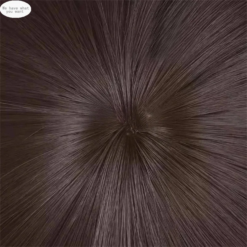 أنيمي Haruhi Fujioka شعر مستعار تأثيري 30 سنتيمتر بني داكن الباروكات مقاومة للحرارة الاصطناعية خصلات الشعر المستعار