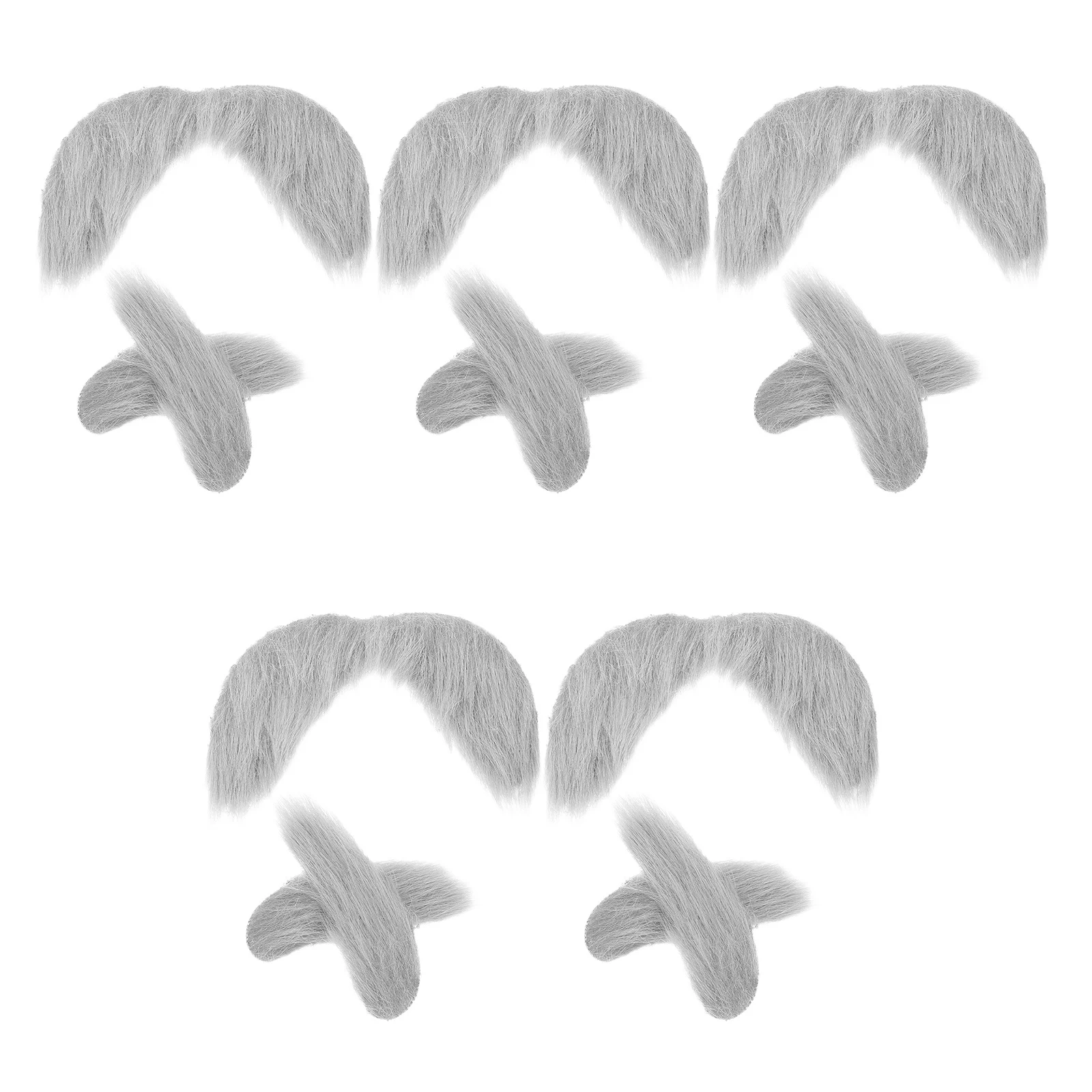 

5 set Fake Beard Eyebrow Kit Self Adhesive Realistic Facial Hair Old Man Grandpa Cosplay Prop Halloween Masquerade Party