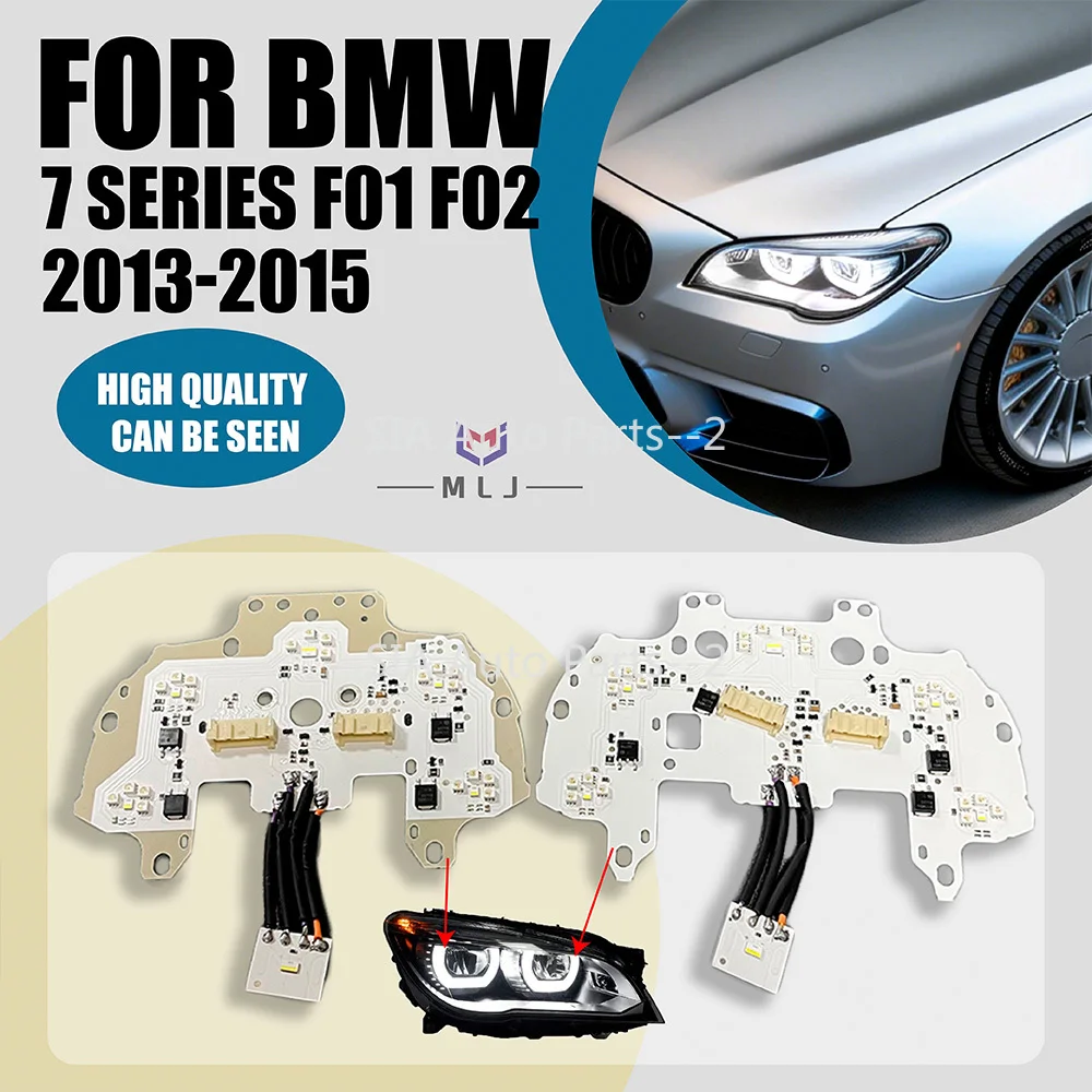 For BMW 7 Series F01 F02 2013 2014 2015 Full LED Headlights High Low Beam Modules LCI Headlight Lenses Board Angel Eye DRL chips