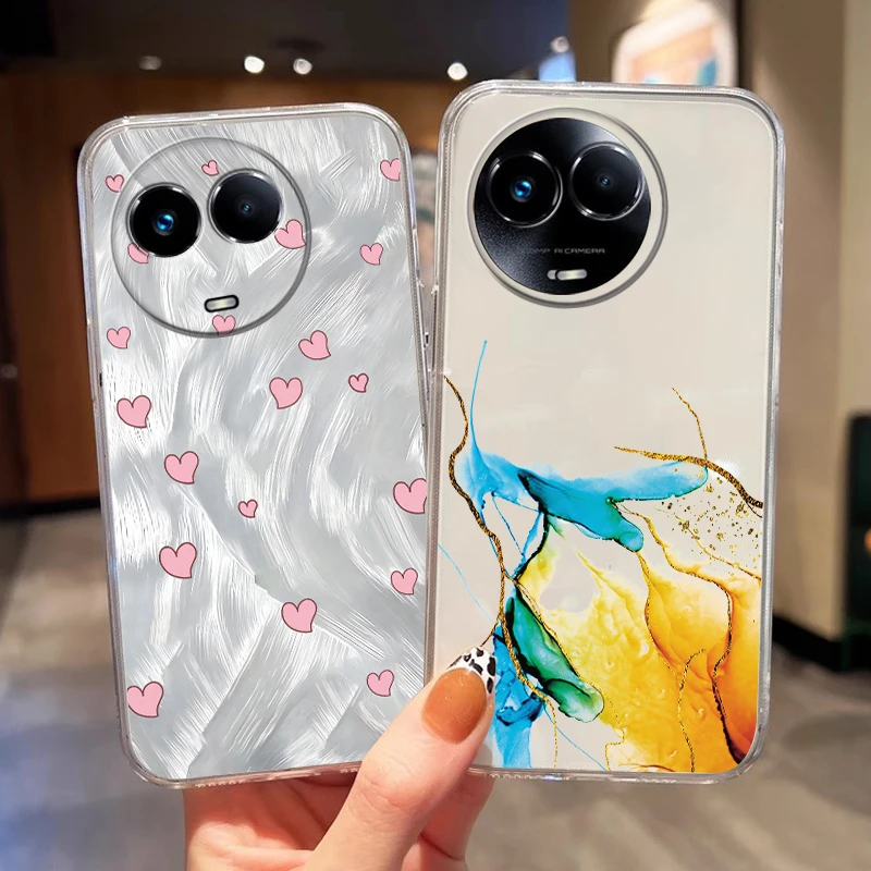 Realme 9 10 Pro Plus 11x12 12 12x13 13 13 Pro 5G Pirme 60x C35 C55 C65 C67 GT Neo2 GT Master Silvery Clear 휴대폰 케이스