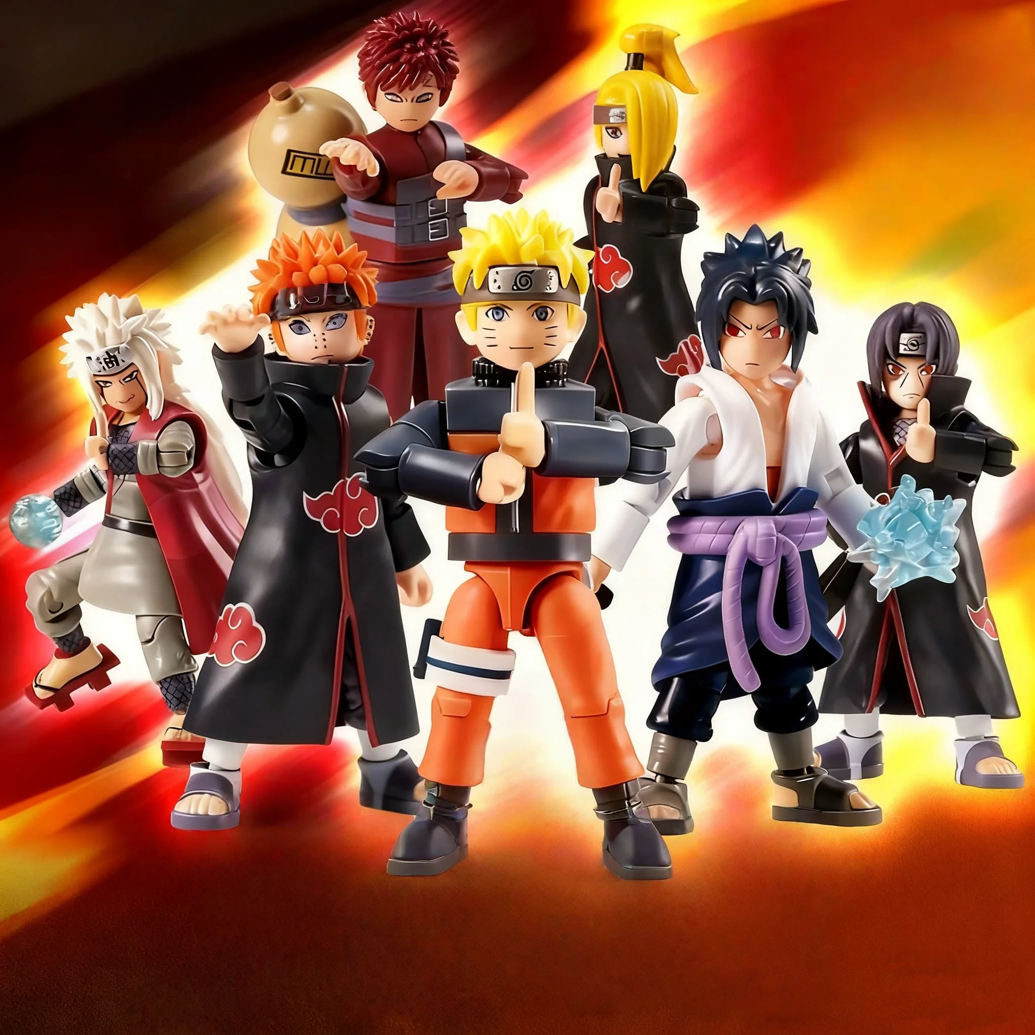 NARUTO Uzumaki Naruto Uzumaki Uchiha Itachi Dolor Gaara Sasuke Jiraiya ‌   Colección de ensamblaje de figuras de acción, modelo de Anime, juguetes, regalos