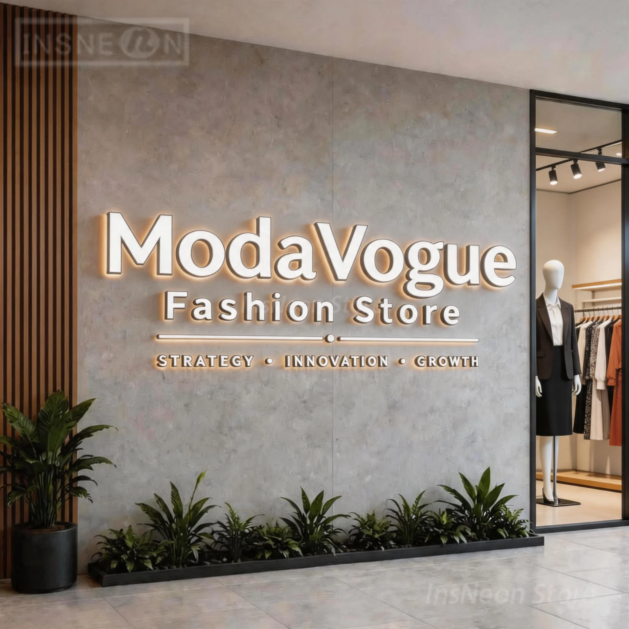 Custom LED Poster Sign for Fashion Store, Luxury Brand Luminous Neon 3D Large Letters Home Business Advertising Signboard