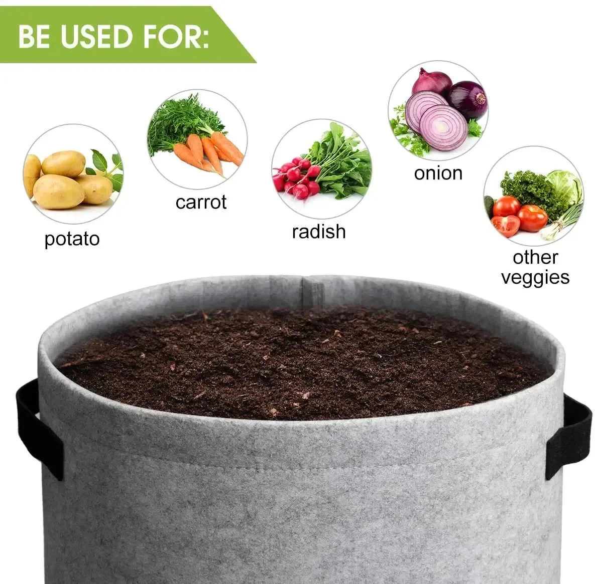 Reusable Garden Grow Bags for Vegetables  Potatoes Greenhouse Vertical Planting Moisturizing  Nonwoven Fabric Plant Grow Bags gallery 2