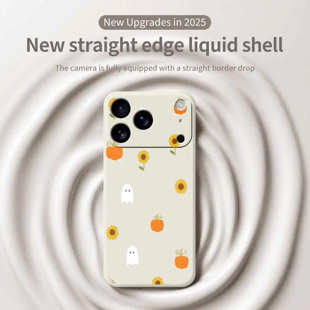 Custodia per telefono zucca fantasma per iPhone 17 Pro Max 17 Air 16 15 14 Plus 13 12 11 Pro Max XS Max XR 7 8 Plus 16E Cover morbida in silicone