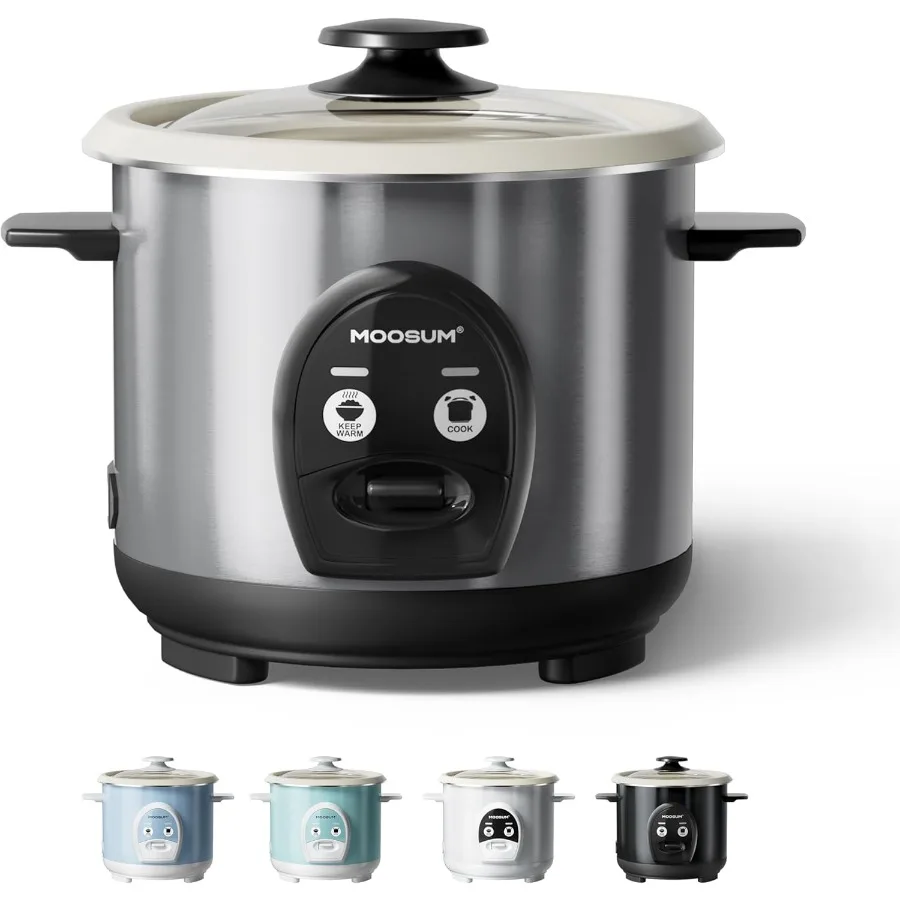 وعاء طبخ أرز غير مطبوخ سعة 3 أكواب صغير مع طلاء سيراميك وعاء داخلي غير سام للطبخ متعدد الوظائف بلمسة واحدة بما في ذلك الأرز #1