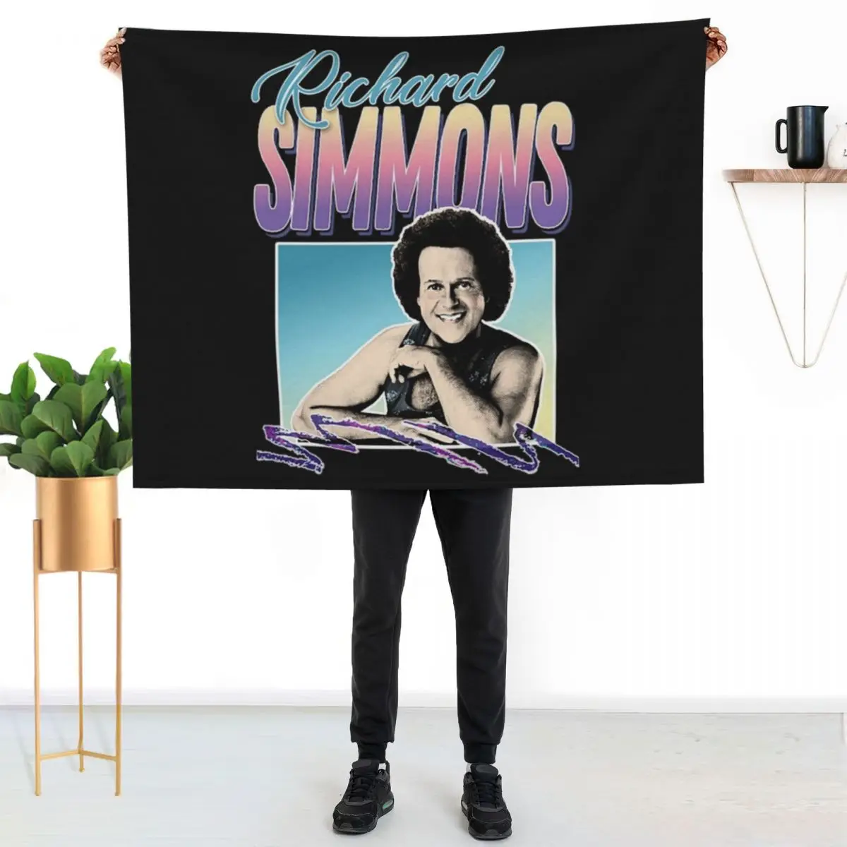 

Richard Simmons T-ShirtRichard Simmons 80s Styled Tribute Design Throw Blanket All Season Lightweight Soft Blanket for Bed