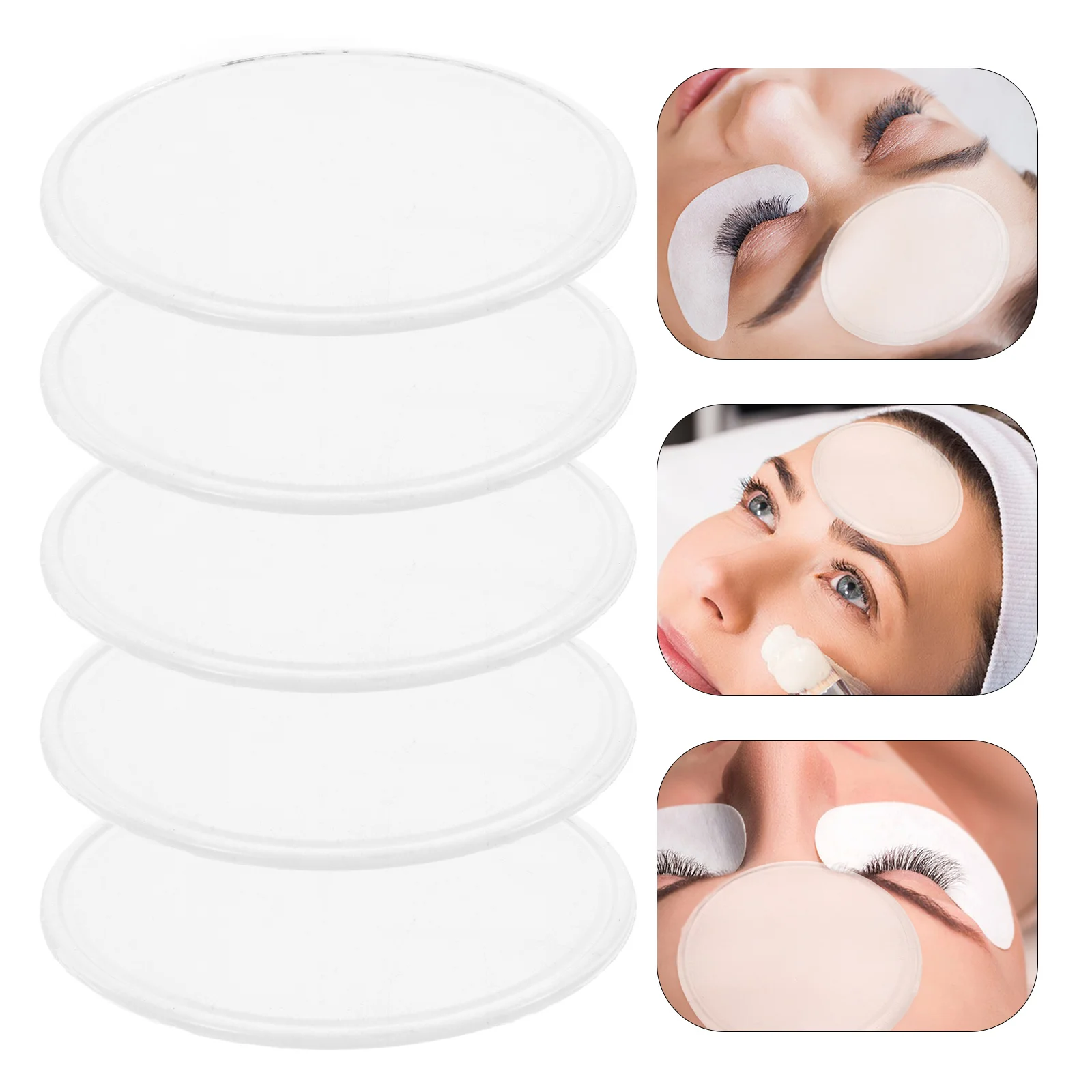 

5Pcs Silicone Eyelash Pads Anti Static Lash Extension Pads for False Eyelashes Lash Tray Organizer Kit Silicone Eyelash Holder