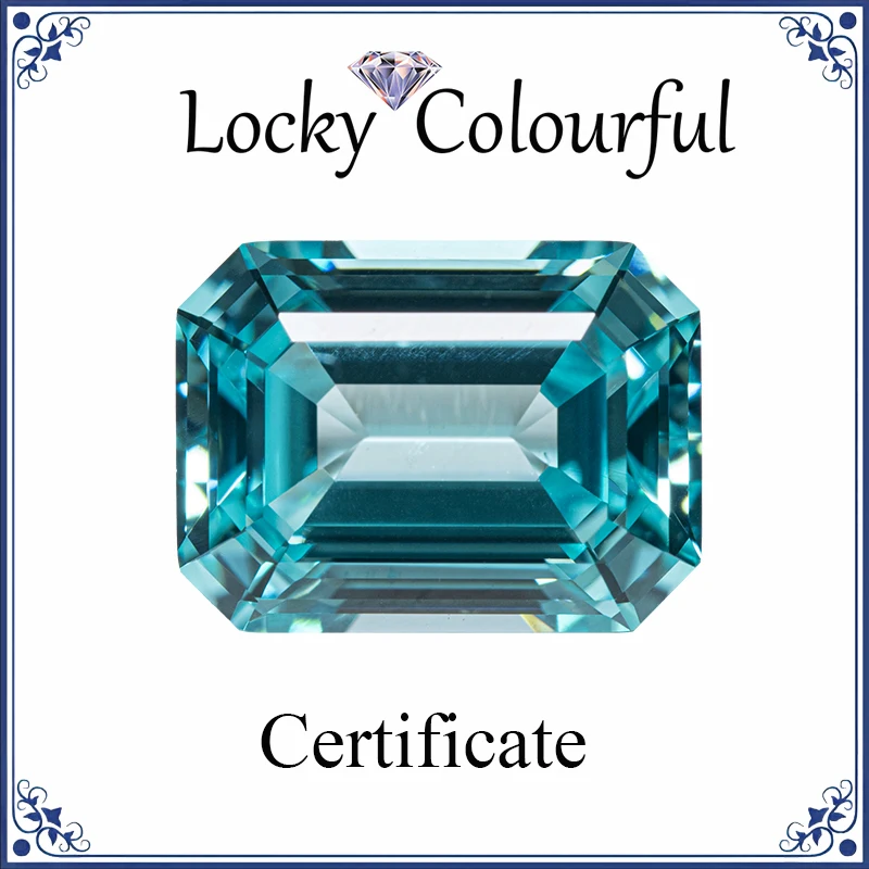 

Lab Grown Paraiba Sapphire VVS1 Emerald Cut Charms Beads for DIY Jewelry Making Necklace Materials Selectable AGL Certificate