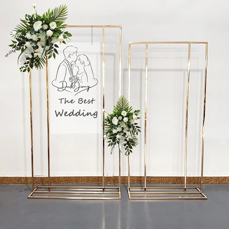 Artificial Flower Display Iron Arch Billboard Sign Balloon Shelf Wedding Birthday Party Backdrops Frame Background Metal Rack