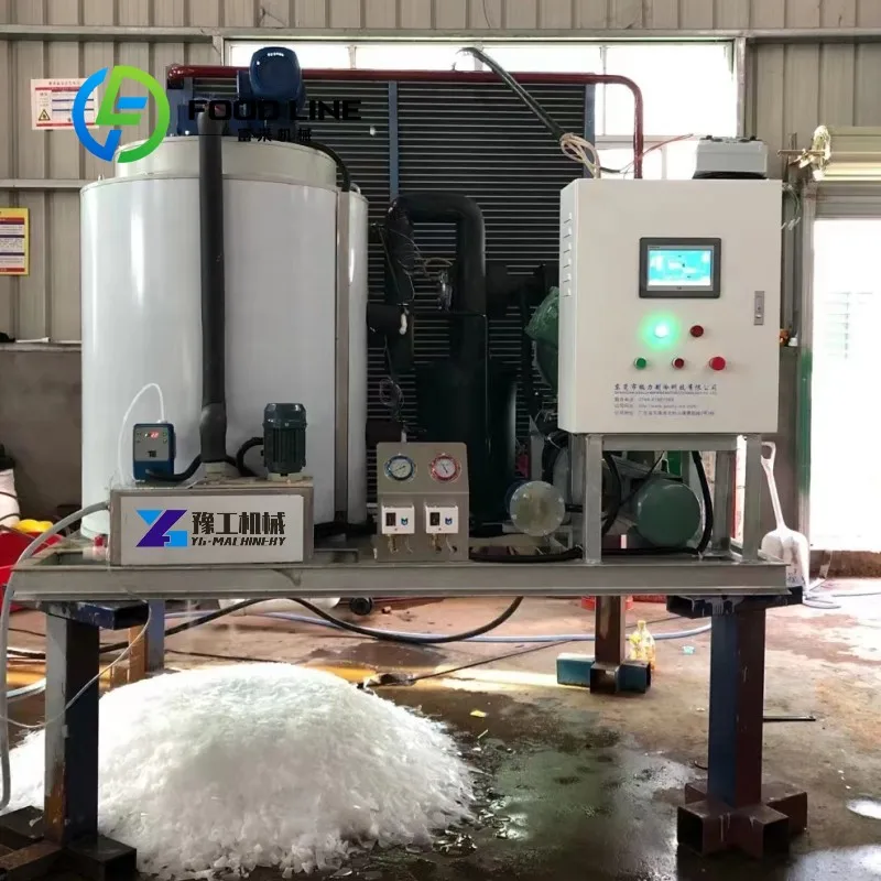 Customized Industrial Automatic Flake Ice Maker Machine For Seafood Preservation Fish Market Restaurant Cold Storage