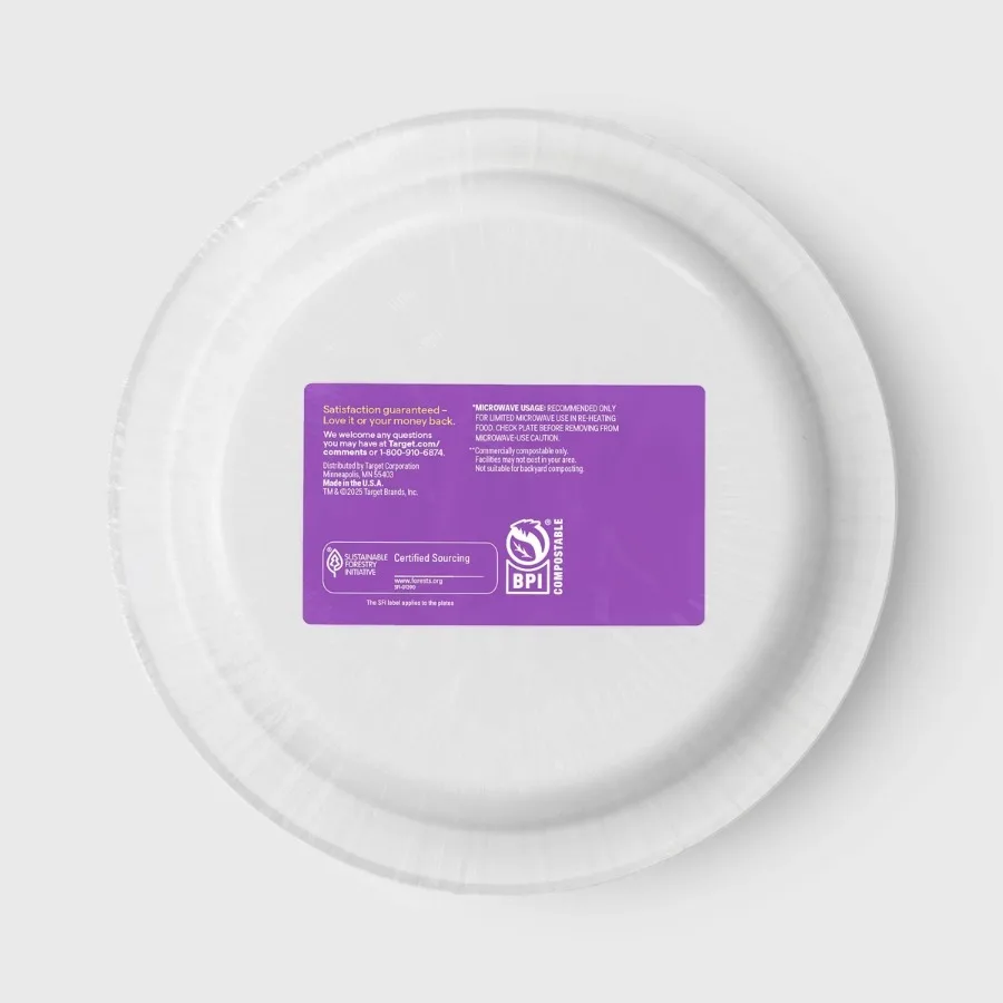 Ultra Disposable Plates 8.5 Inch, Greenery Pattern, 36 Count Heavy‑Duty Paper Plates for Parties and Daily Use