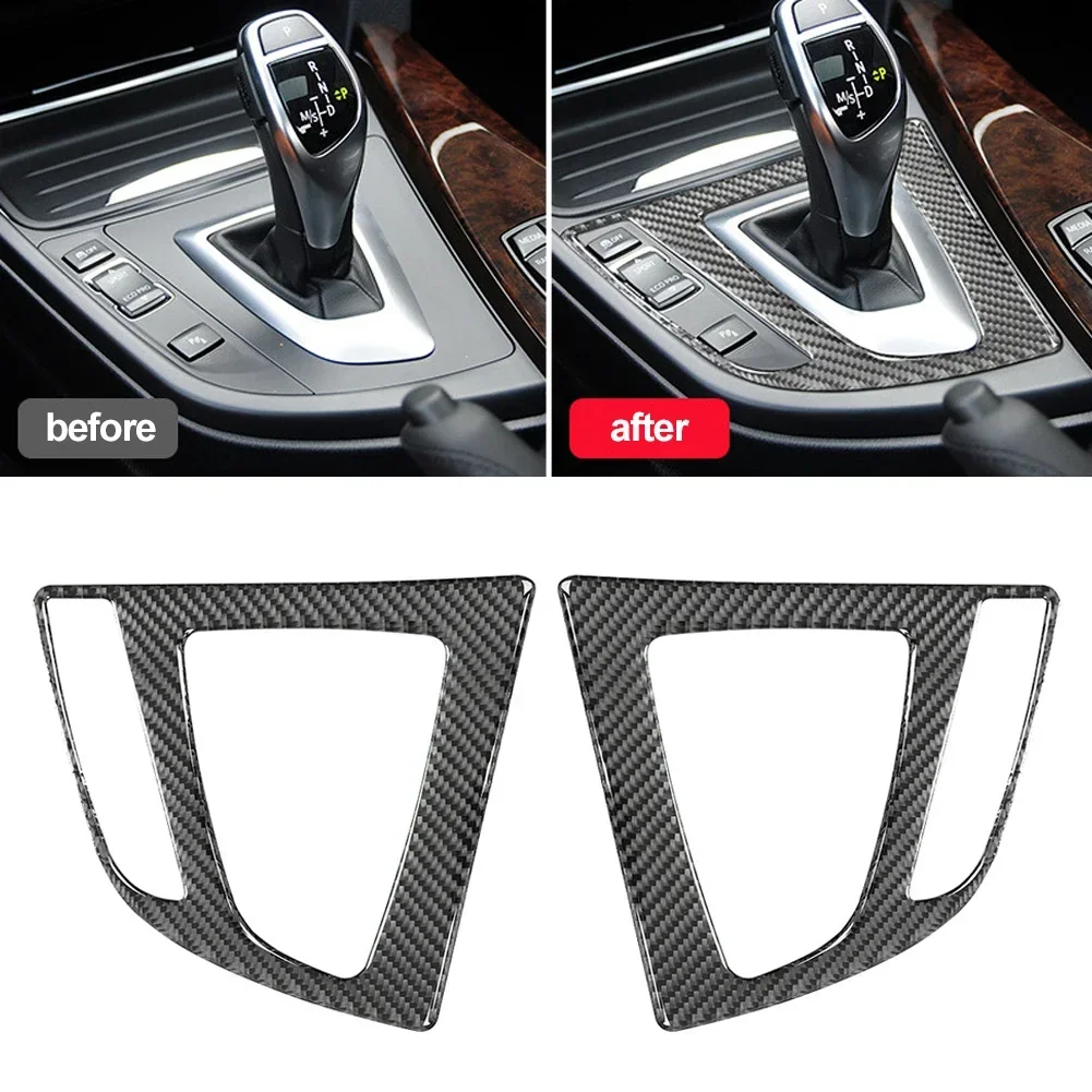 Carbon Fiber Interior Gear Shift Panel Cover Decal ABS Trim For BMW 3 4 Series F32 F30 F31 F33 F36 3GT F34 2014 2015 2016 2017 - view 4