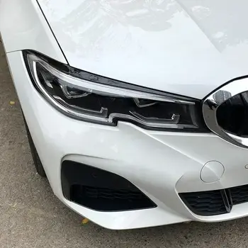 適用於BMW3系列G20 320i 325i 330i 2019-2023+ 的2件式汽車大燈眉眼瞼蓋裝飾條亮黑色車身套件 ABS 8 最佳銷售 BMW320 G20 - №5