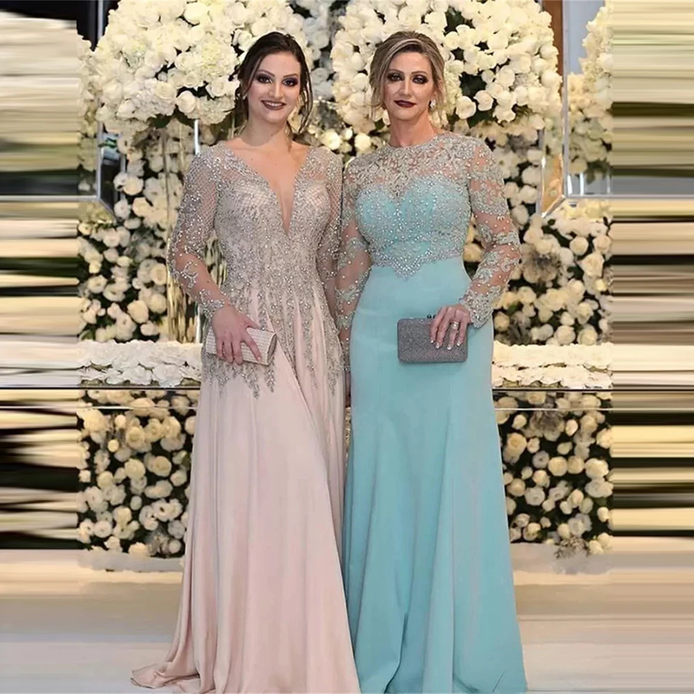 Seksowna luksusowa suknia dla panny młodej kryształy frezowanie dwa style szyfonu Plus rozmiar Party Dress suknie wieczorowe Plus rozmiar