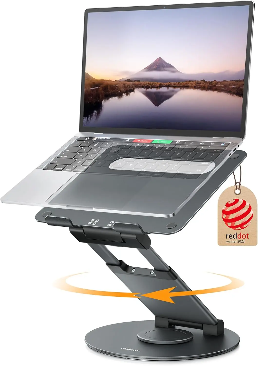 

Adjustable Rotating Laptop Stand with 360° Swivel, Height & Tilt Control for 10-17" Devices