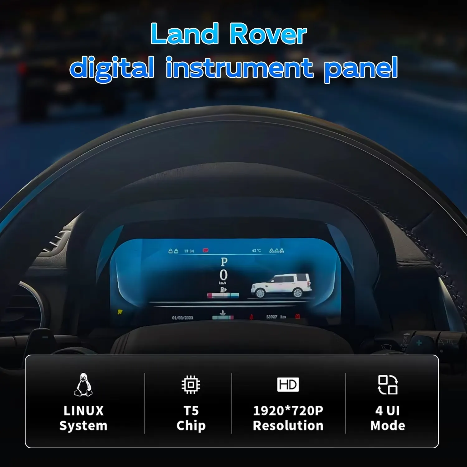 Range Rover Sport/Discovery 4 Dashboard Displayer Digital Cluster Instrument Speedometer CarPlay and Android Auto for