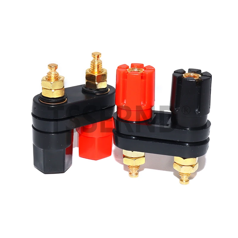 1PCS Banana plugs Couple Terminals Red Black Connector Amplifier Terminal Binding Post Banana Speaker Plug Jack