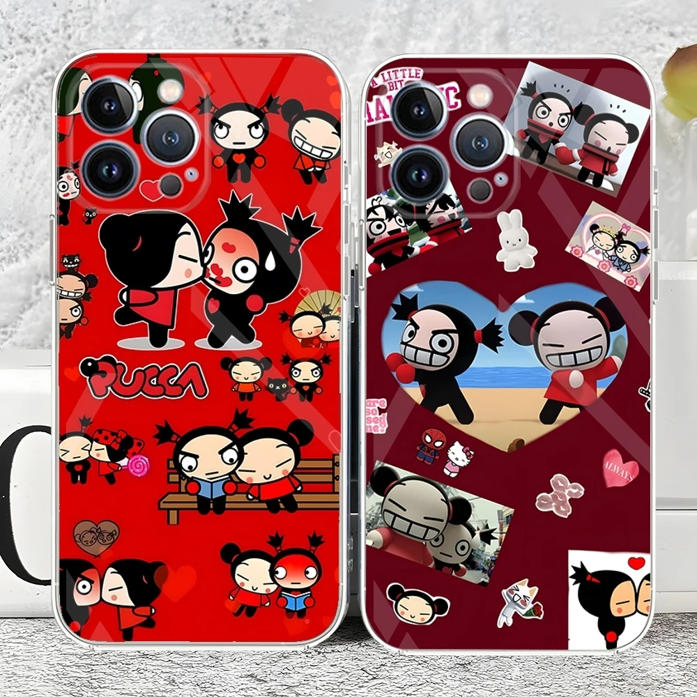 Fashion Cute cartoon Pucca Phone Case new 2024 For iPhone 16 15 14 12 creative method 13 11 Pro Max Mini X XR XS Max 7 8 Plus tr