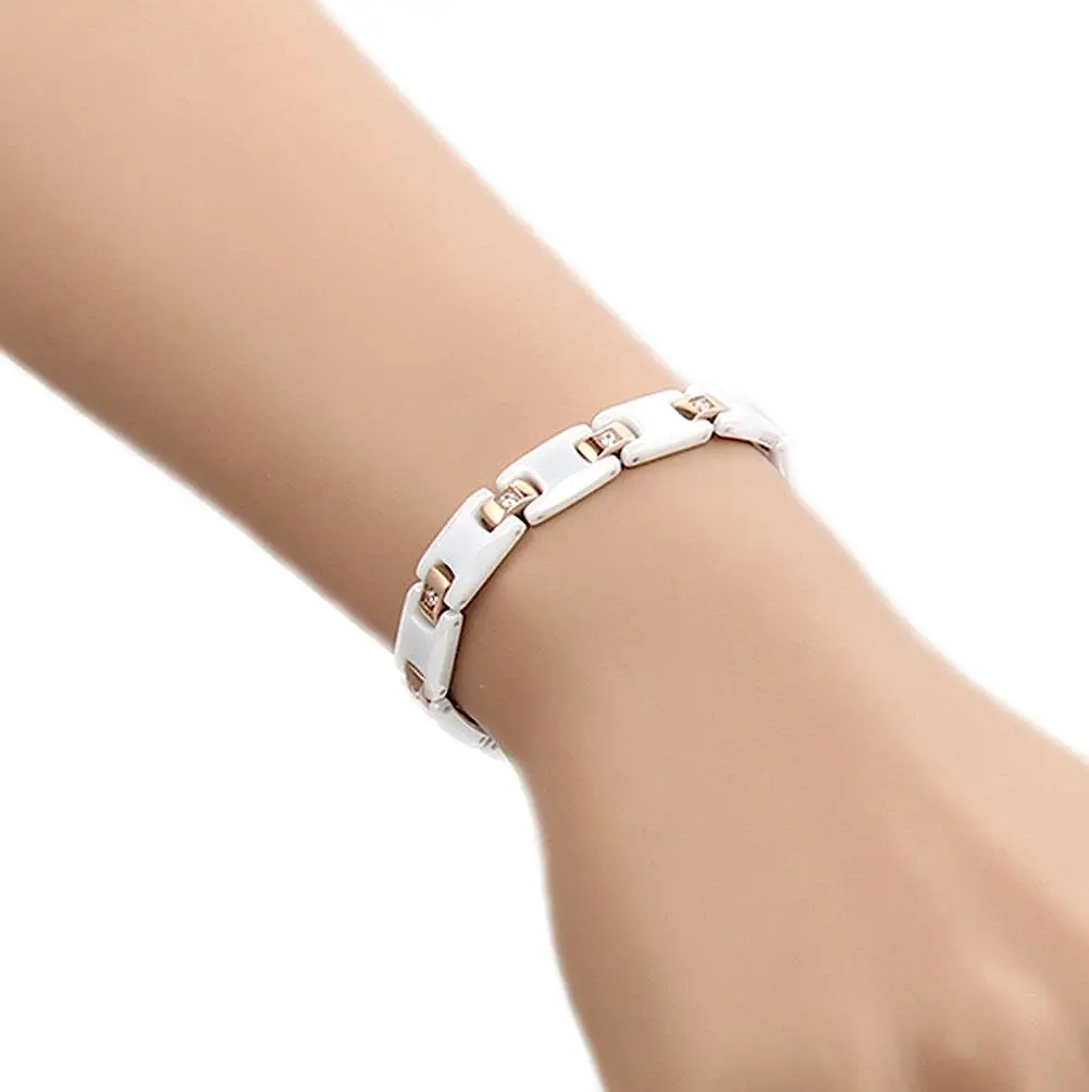 Titanium Steel Ceramic Energy Bracelet Stainless Steel Zirconia Couple Ceramic Bracelet