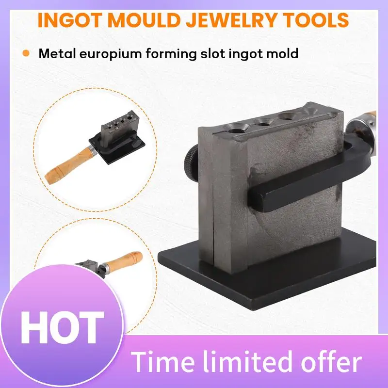 

B69C Золото/Серебро/Металл ЕС Форма для слитков с пазами Ювелирные инструменты Регулируемый размер Ювелирные инструменты Долото с масляной канавкой Деревянная ручка