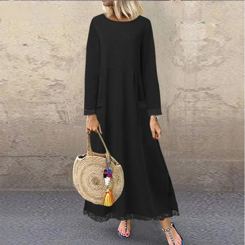 2025 New Muslim Winter Women Pullover Vestidos Solid Long Sleeve Soild Female Turkish Robe Abaya Ramadan Dubai Turkey Vestidos